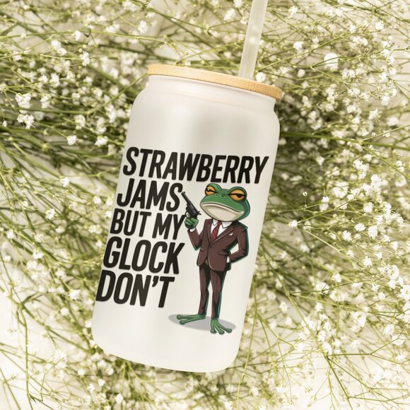 Frog Mug, Strawberry Jams Tumbler, But My Glock Don’t, Iced Coffee Cup, Meme Mug - Picture 2 of 7